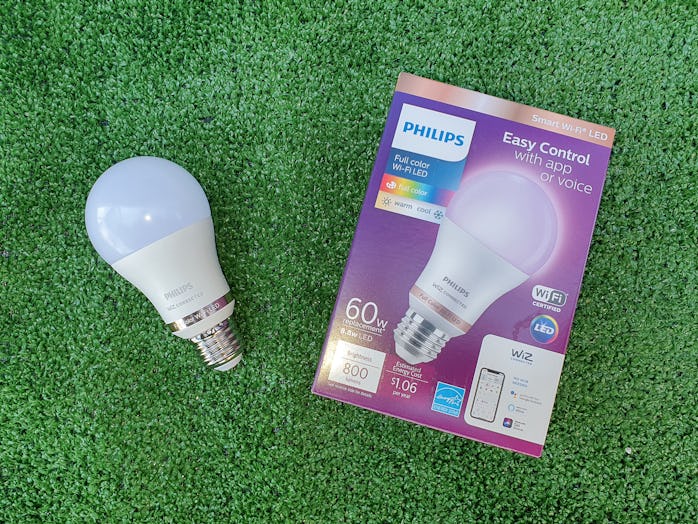 A Philips Wiz Connected smart light bulb