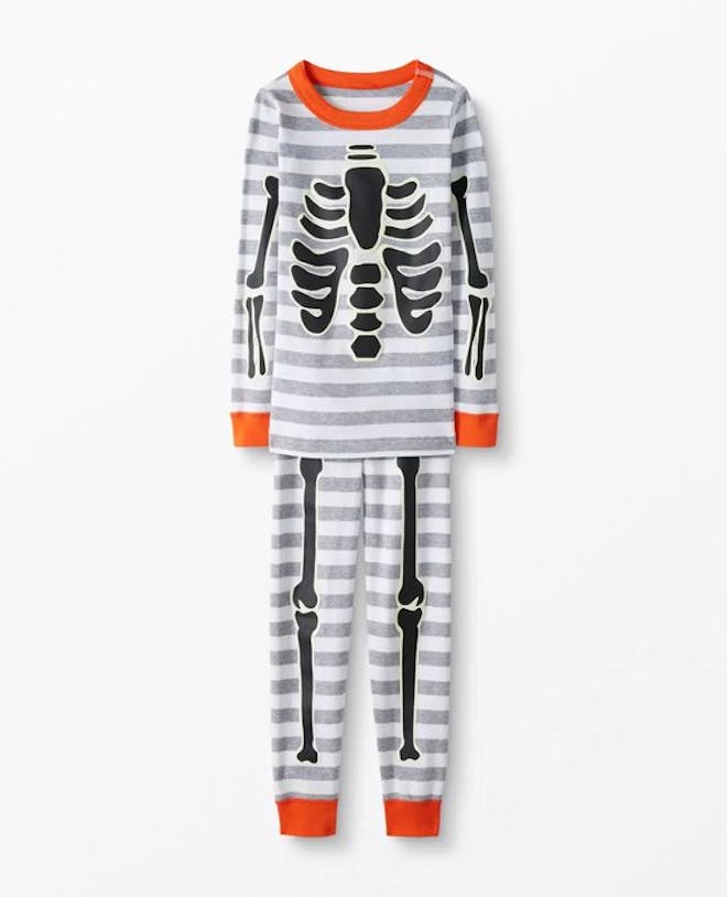 Long John Pajamas In Organic Cotton – Glow in the Dark Skeleton