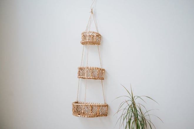 Three tier hanging basket| Hanging woven baskets