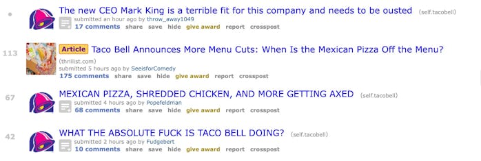 Redditors have called for the ouster of Taco Bell’s CEO.