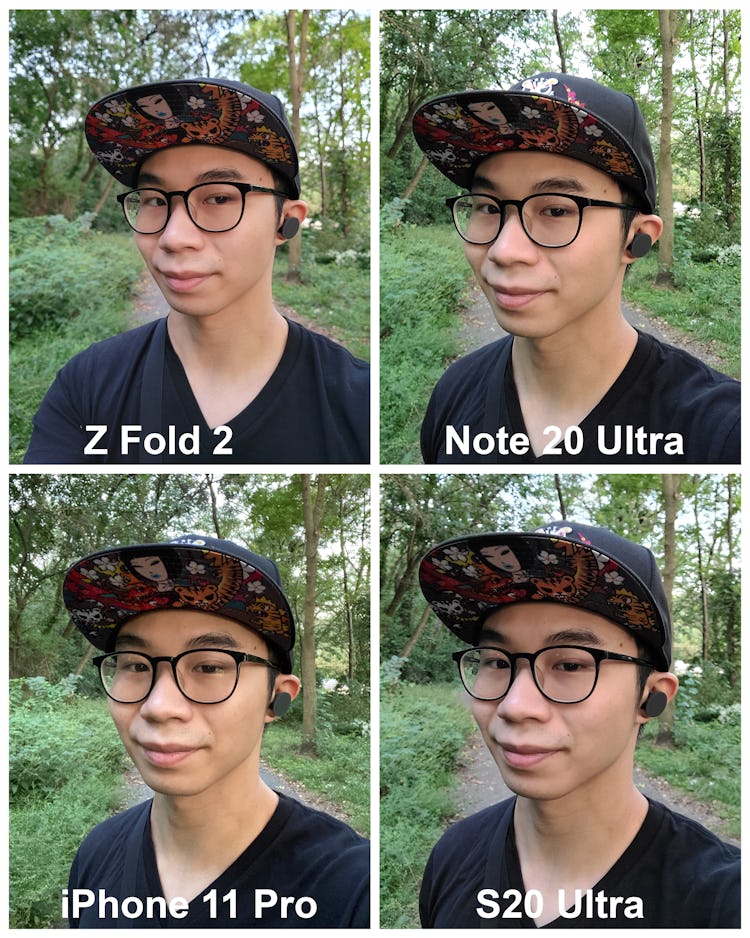 Galaxy Z Fold 2 selfie camera comparison