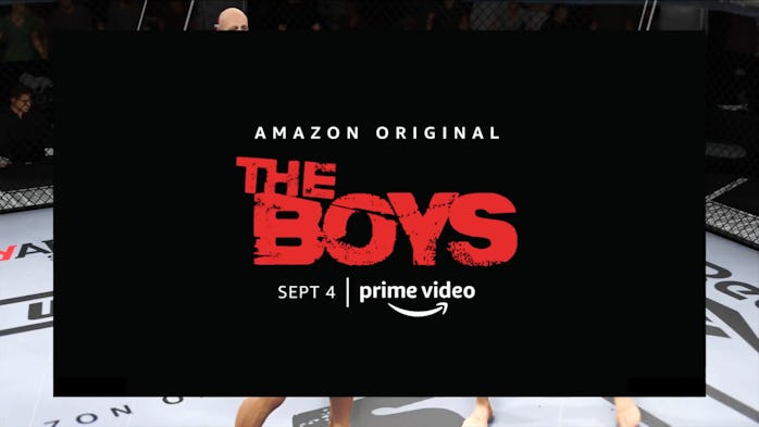 An advertisement for The Boys on Amazon Prime Video playing during UFC 4 gameplay.