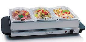 MegaChef Buffet Server & Food Warmer With 3 Removable Sectional Trays