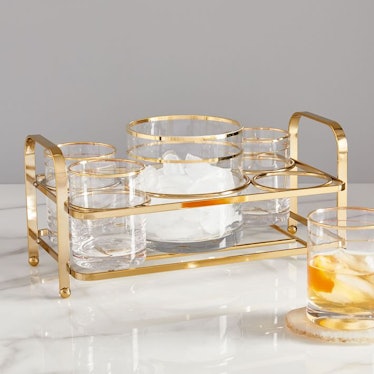 Gold Rimmed Drinkware Set 