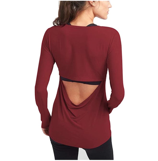 Mippo Open Back Long Sleeve Top