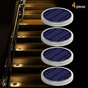 YiLaie Solar Deck Lights Outdoor Waterproof, Garden Driveway Walkway Pathway 