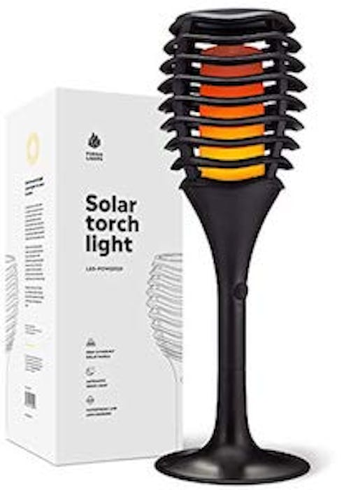 Fuego Lights Solar Tiki Torches with Flickering Flame