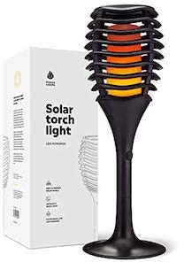 Fuego Lights Solar Tiki Torches with Flickering Flame