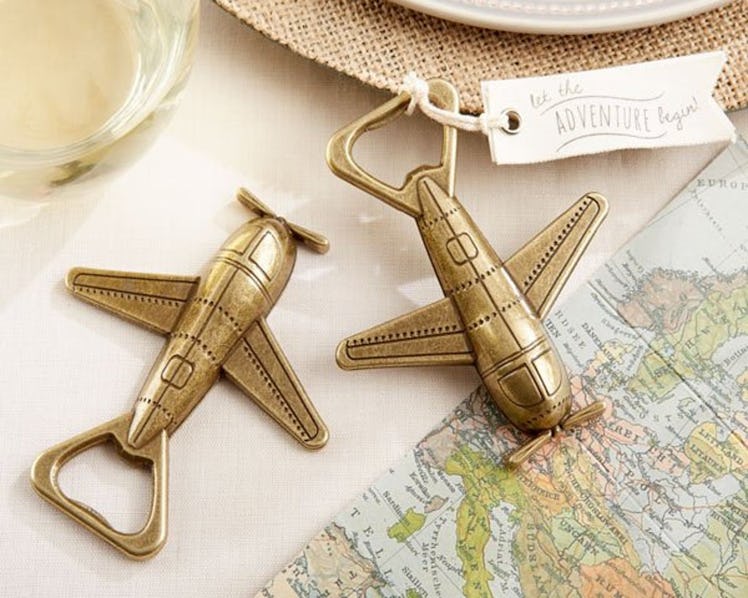 12 PIECES Airplane Bottle Opener Favor