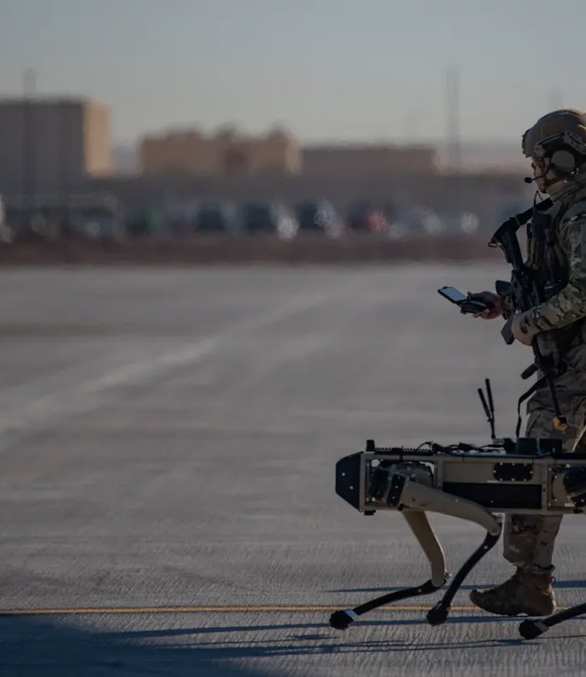 The U.S. Air Force tested a robot dog that could provide persistent security.