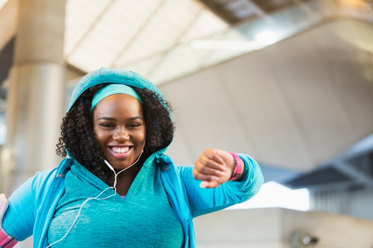 Young black woman exercising
