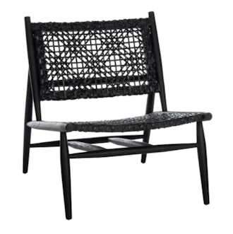 Bandelier Coastal Black Leather Accent Chair