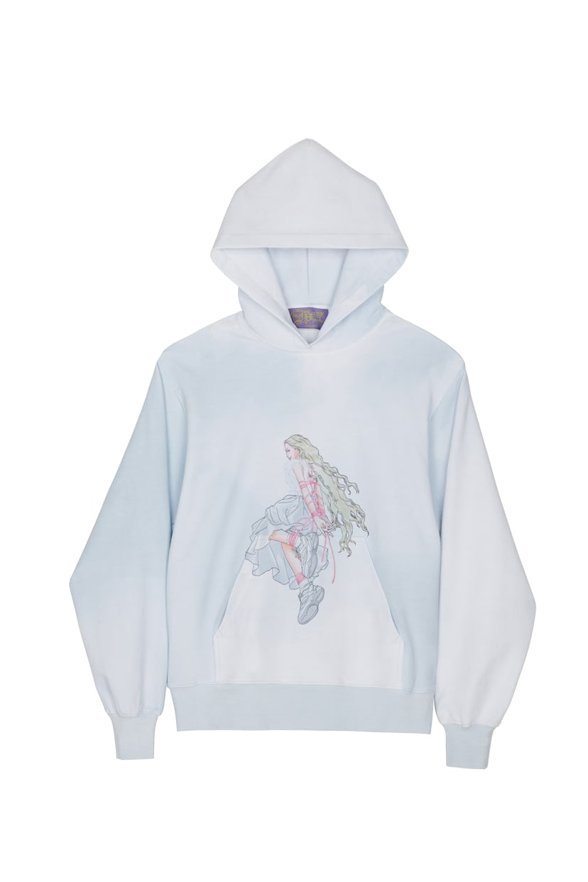 SSENSE Exclusive Blue & White Graphic Pullover Hoodie