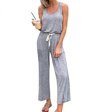 PRETTYGARDEN Sleeveless Drawstring Jumpsuit 