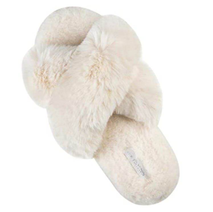 HALLUCI Cross Band Soft Plush Slipper