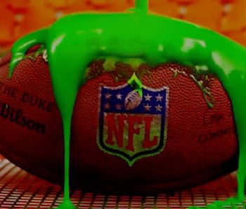 NFL football covered in slime.