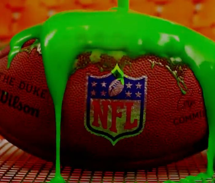NFL football covered in slime.