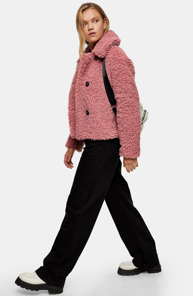 Topshop Ami Borg Faux Fur Jacket