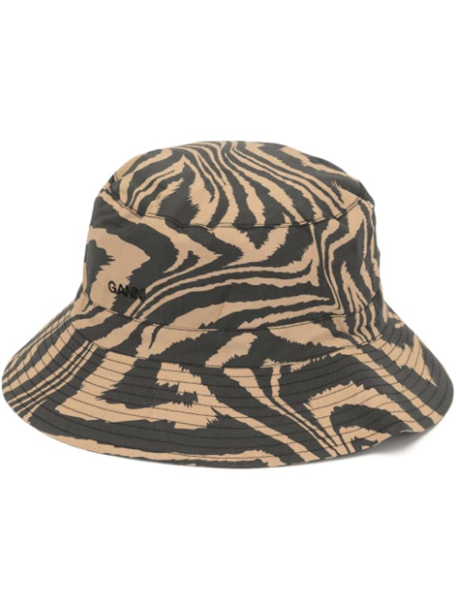 Ganni zebra print bucket hat