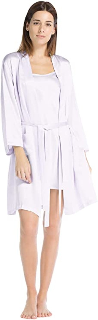 Fishers Finery Women's 100% Pure Mulberry Silk Robe with Pockets