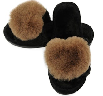 Crazy Lady Fluffy Open-Toe Slippers