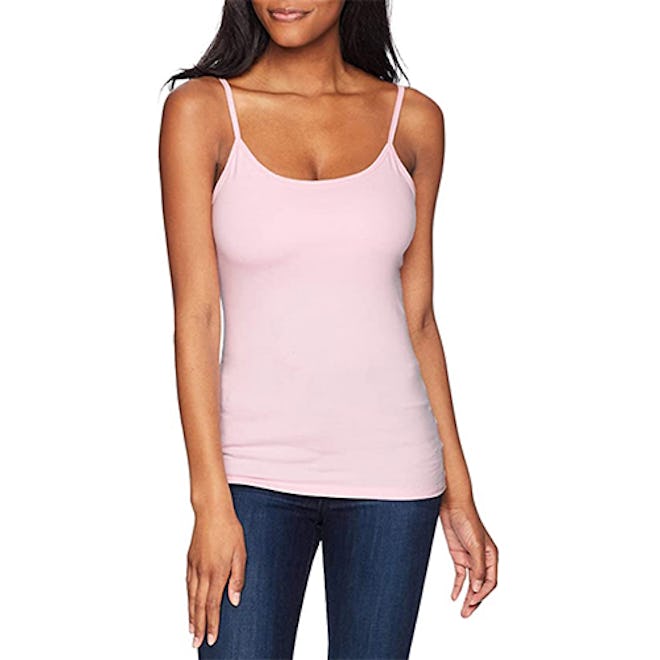 Hanes Stretch Cotton Cami With Shelf Bra