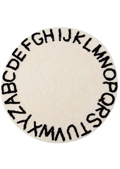 Blue Page Round ABC Rug