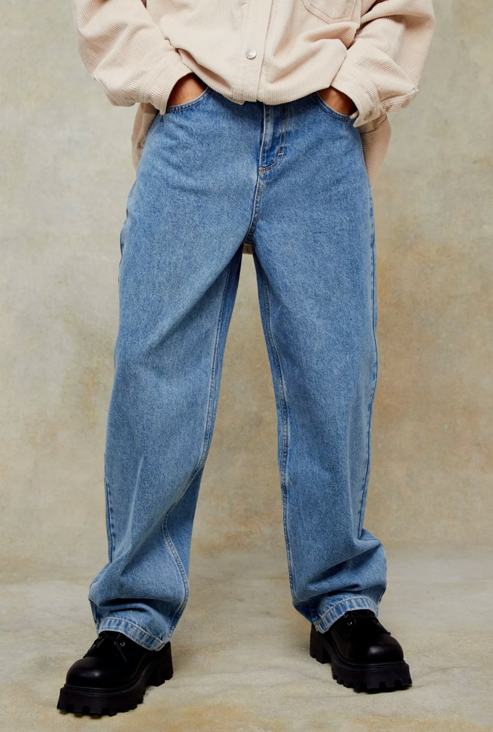 baggy shiny jeans