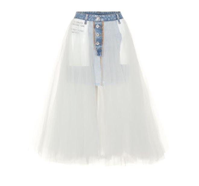 Unravel Denim and tulle skirt