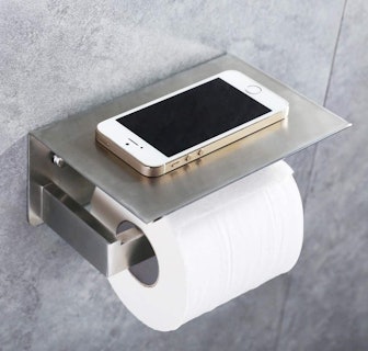 APLusee Toilet Paper Holder with Phone Shelf