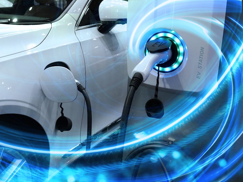 An electric vehicle charging.