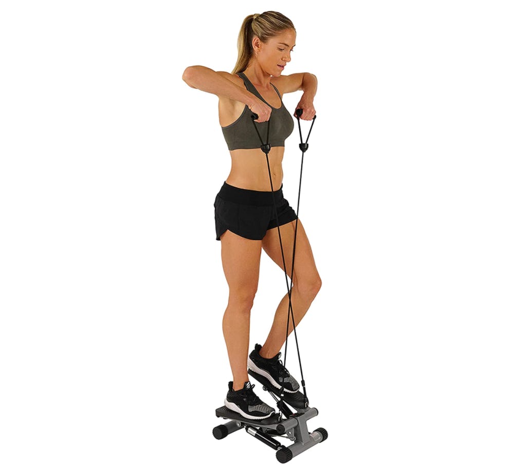 Sunny Health & Fitness Mini Stepper with Resistance Bands