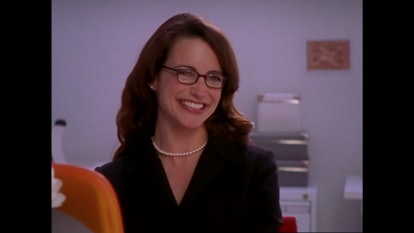 Charlotte York interviewing a candidate in "Sex and the City" season four episode seven.
