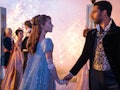 Daphne and Simon dance together at a ball in 'Bridgerton' on Netflix. 