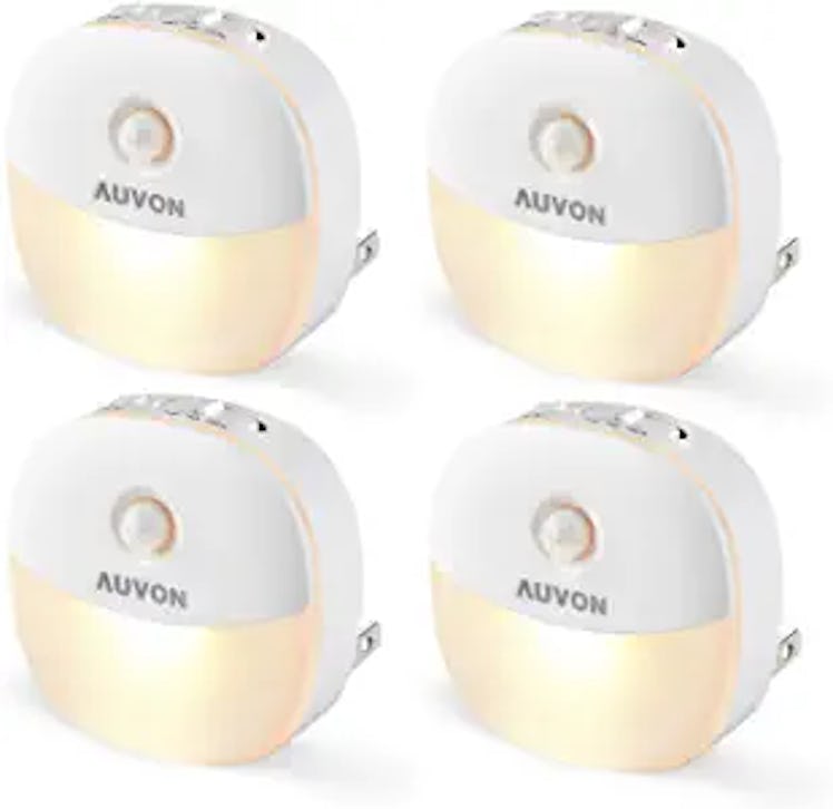 AUVON Plug-In LED Motion Sensor Lights (4-Pack)