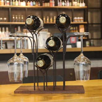 SASIDO Wine Bottle & Glasses Rack