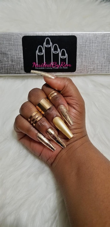 Nailed By Ren Goldie Locks Long Ballerina Press On Nails