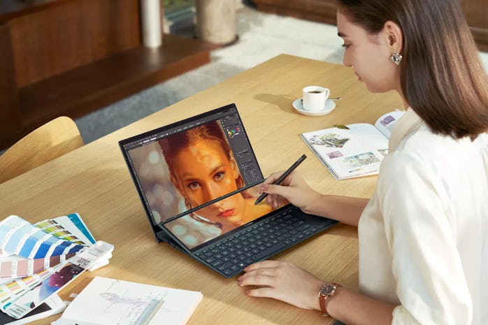ZenBook Duo is a line of laptops with two screens.