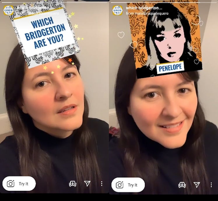 These "Which 'Bridgerton' are you" Instagram AR filters are too good.