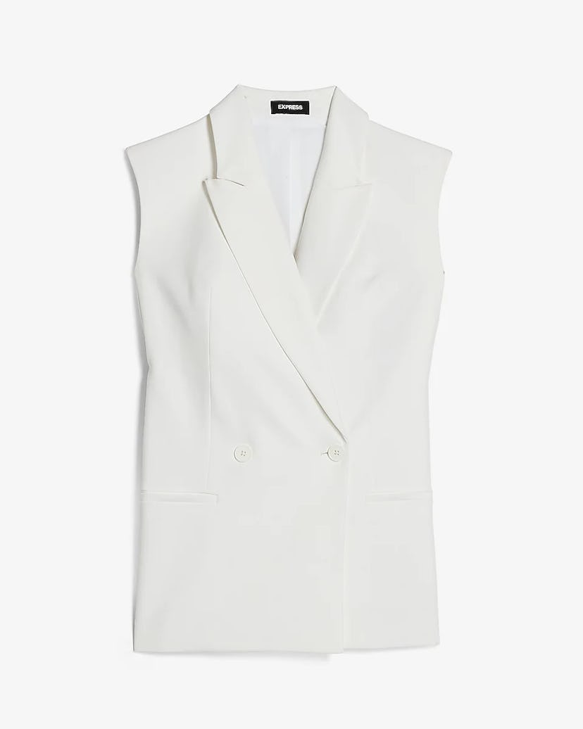 Supersoft Sleeveless Double Breasted Blazer