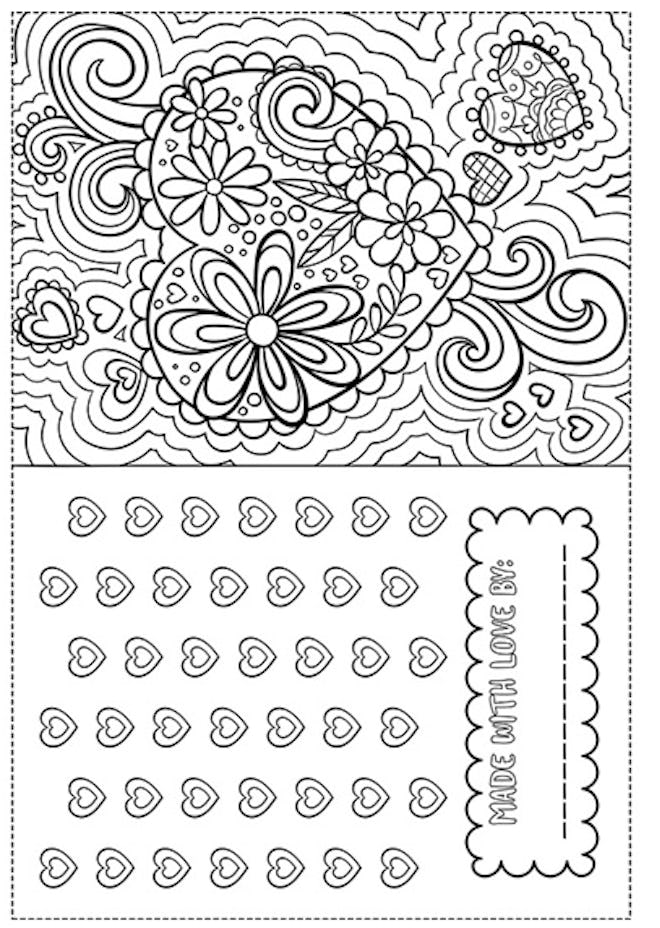 Valentine Card Coloring Page