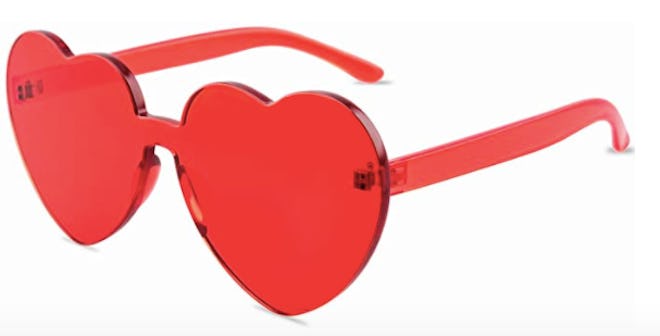 One Piece Heart Shaped Rimless Sunglasses