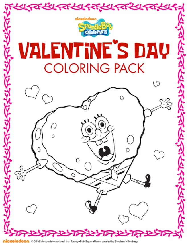 Spongebob Coloring Valentine's Pack
