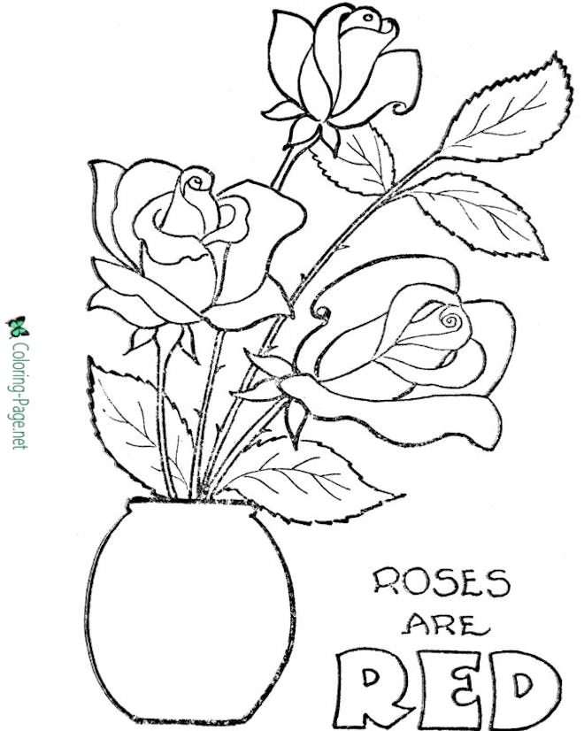 Valentine Flower Coloring Page