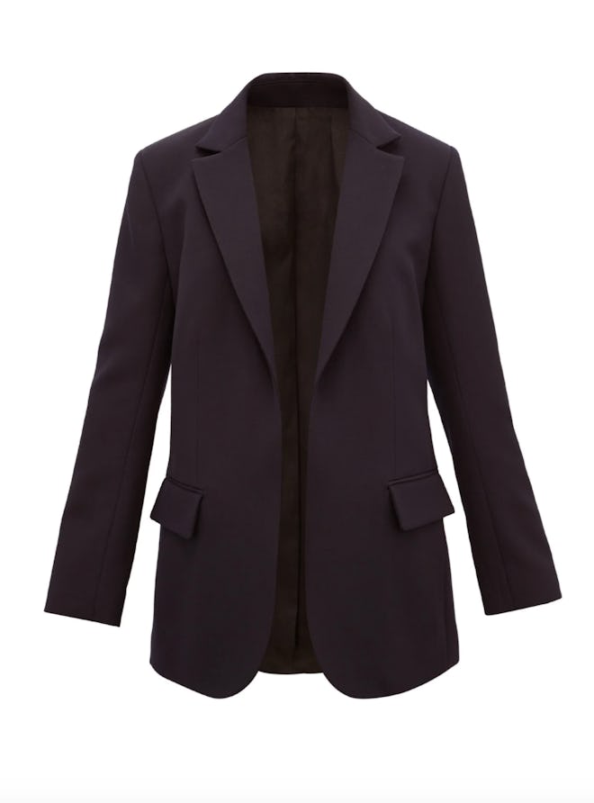Single-Breasted Wool Twill Suit Jacket