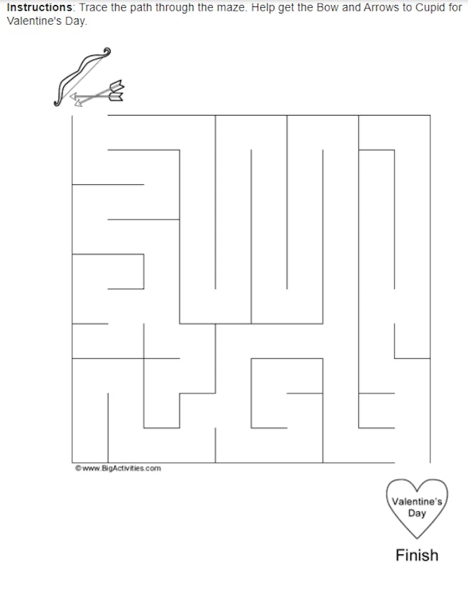 Valentine's Day Medium Maze
