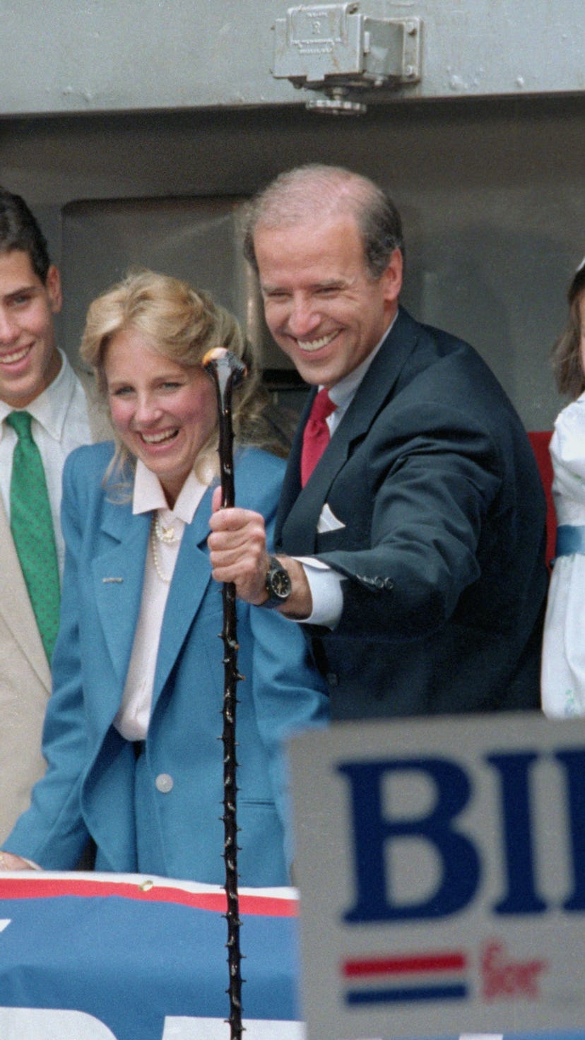 Joe Biden smiled with his family while announcing his run for president.