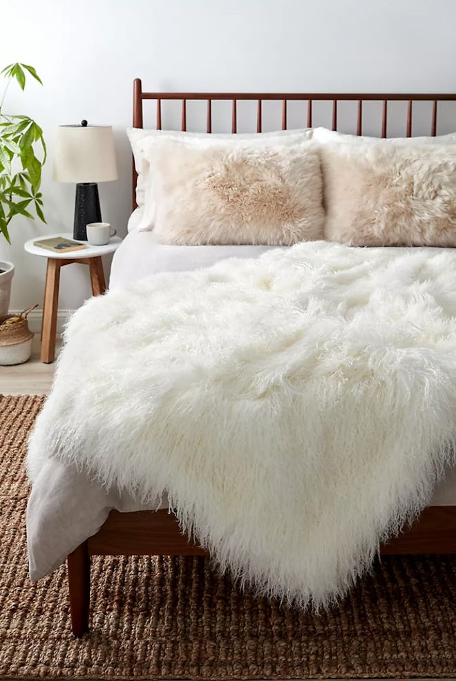 Polar Dreams Tibetan Lamb Fur Throw Blanket