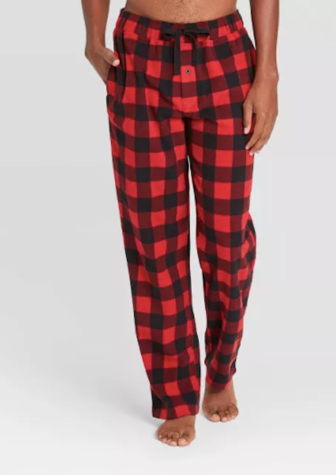 Men's Buffalo Checked Microfleece Pajama Pants