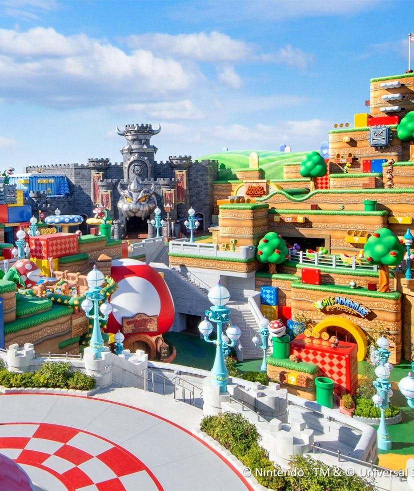 A picture of the Super Nintendo World theme park in Japan.